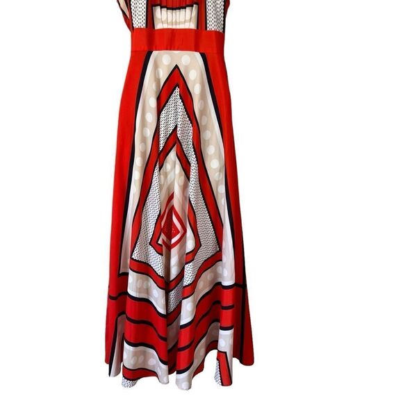 Eliza J Scarf Print Crepe de Chine Fit & Flare Sleeveless Maxi Dress - Picture 4 of 16